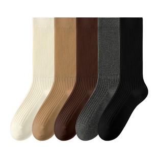 长筒袜子女款白色堆堆袜搭配小皮鞋纯棉长袜小腿高筒秋冬新款靴子