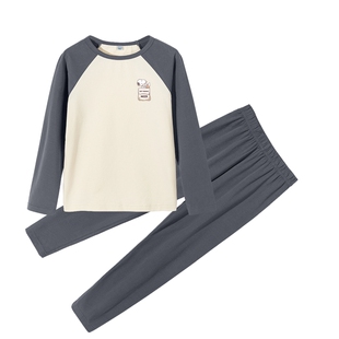 史努比童装儿童秋衣秋裤男孩家居服套装2026新款男童保暖a类睡衣