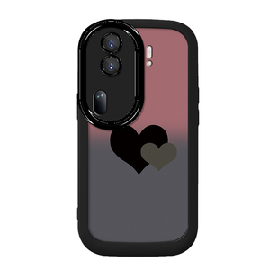 适用opporeno12pro手机壳女款reno11新款渐变双爱心reno10高级感reno9硅胶findx7pro软壳8pro支架reno7保护套