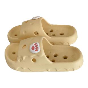 细细条 镂空浴室洗澡漏水防臭凉拖男女可爱猫爪夏季情侣居家拖鞋