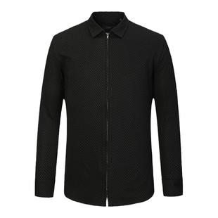 DIDIBOY迪迪博迩秋季薄款针织外套黑色百搭翻领拉链开衫男士衣服