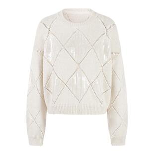 MESUX米岫冬季新品时尚设计羊驼毛珠片绣毛衫女MLWUE401