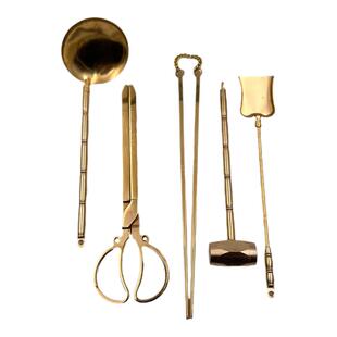 手工纯铜炭夹铜锤子炭勺筷火钳碳灰铲围炉煮茶道炭炉配件黄铜火箸