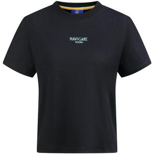 Navigare小帆船黑色凉感短袖T恤男女情侣装上衣夏季圆领休闲体恤