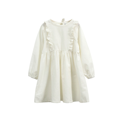 女童装苎麻白色连衣裙日系连衣裙