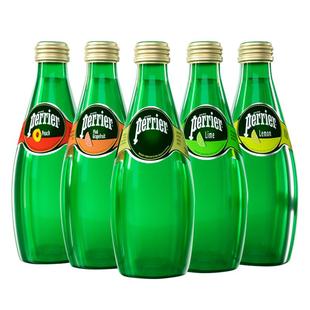法国进口Perrier巴黎水气泡水柠檬青柠330ML*24瓶苏打水饮料罐装