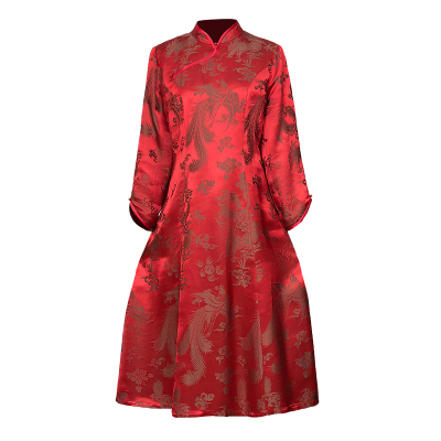 香薇姿2025新款秋季真丝连衣裙女