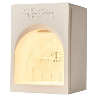 布达拉宫石膏壁灯嵌入式香薰融蜡台灯内嵌预埋墙面氛围感应壁龛灯