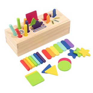 蒙氏分类早教投币盒宝宝颜色认知形状积木配对教具婴儿童益智玩具