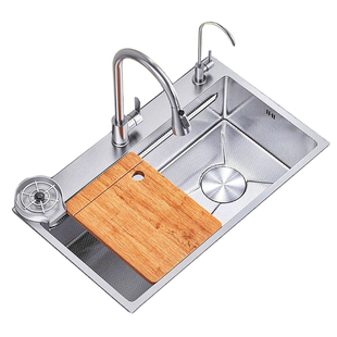 米粒压纹水槽厨房洗菜盆大单槽304不锈钢家用台下盆洗碗槽洗碗池