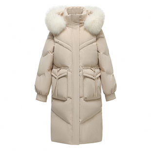 皮尔卡丹羽绒服女2025新款冬季高端品牌洋气宽松小个子中长款外套