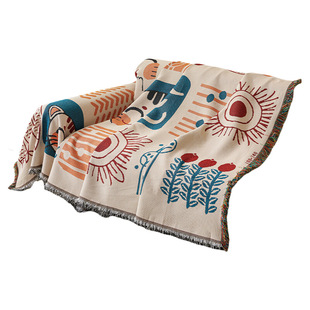 沙发盖巾沙发垫四季通用防猫抓盖布垫桌布防尘罩装饰毯涂鸦防滑