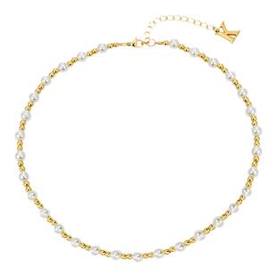 KREAM 镀金贝珠珍珠项链男女同款简约锁骨链欧美嘻哈潮流