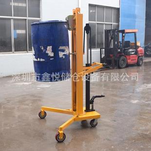 450KG升高1.1米脚踏式 简易手动油桶堆高车 液压油桶搬运车