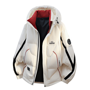 冬季新款青少年高品质男生羽绒服白鸭绒加厚时尚撞色百搭防寒外套