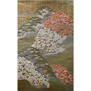 日本西阵织茶席织锦缎艺术品收藏款禅意干泡茶布茶垫布艺桌旗隔热