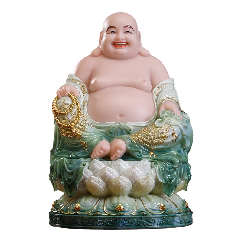 汉白玉弥勒佛大肚笑佛像招财摆件