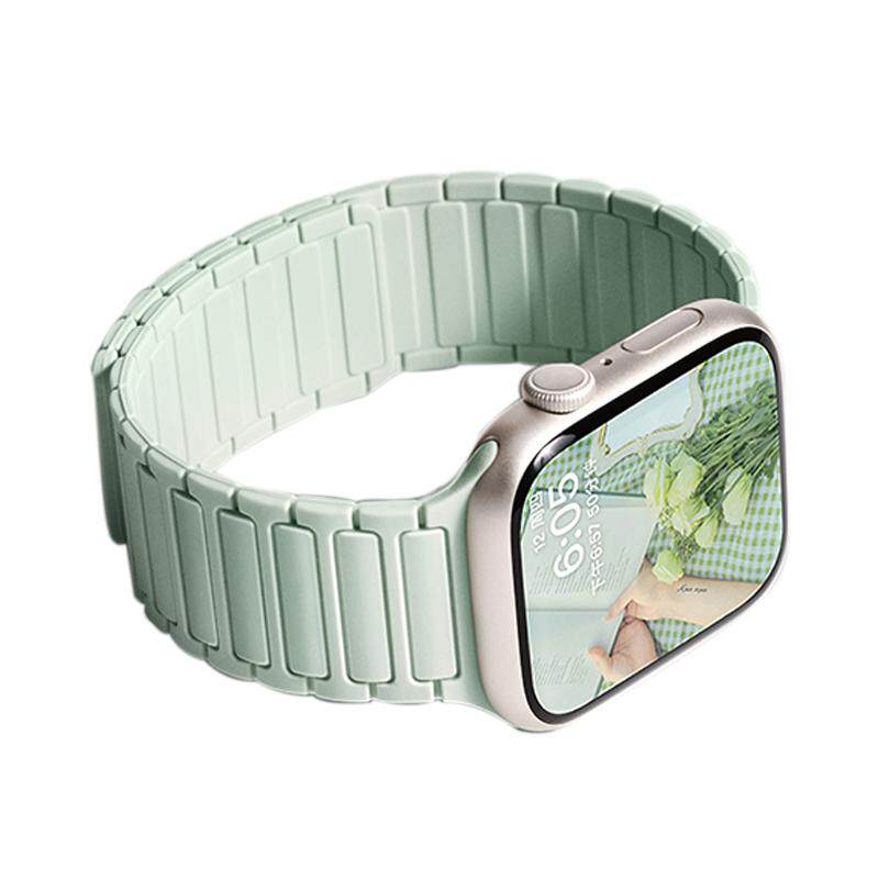 张婧仪同款适用苹果s10新款s11手表表带iwatch10腕带applewatch9磁吸s8硅胶S7精致质感SE女高级感