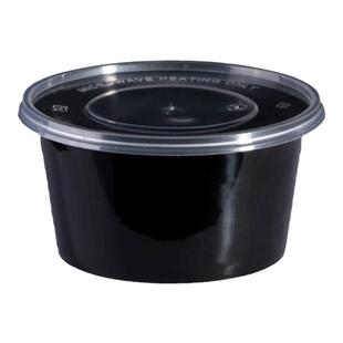 一次性餐盒圆形1250ml打包盒加厚塑料带盖餐盒商用外卖快餐盒饭盒