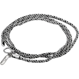 海盗船银饰拧麻绳项链男925银复古做旧单链时尚个性情侣款