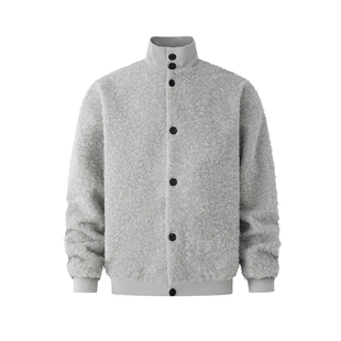 MRCYC马海毛翻领短款夹克男冬季宽松加厚外套韩系轻熟风休闲上衣