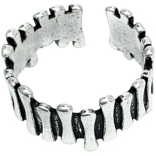 ions shop 复古不规则个性纯银s925戒指食指开口戒嘻哈冷淡风男女