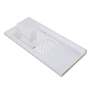 石英石一体洗衣盆阳台洗衣机伴侣台面单盆洗衣槽池带搓板切角定制