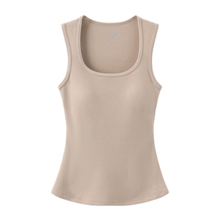 【德绒发热】米图自带胸垫保暖背心女加厚双面绒内搭修身上衣秋冬