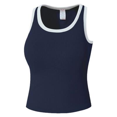 云端贝壳运动背心撞色修身美背