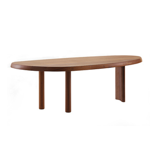 悠云意大利CASSINA设计诧寂风异形餐桌柚木橡木实木书桌书台餐台