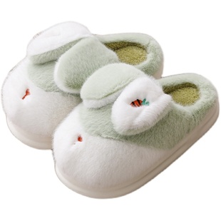 卡通棉拖鞋女士秋冬季2024新款室内家居毛绒保暖厚底防滑拖鞋男款