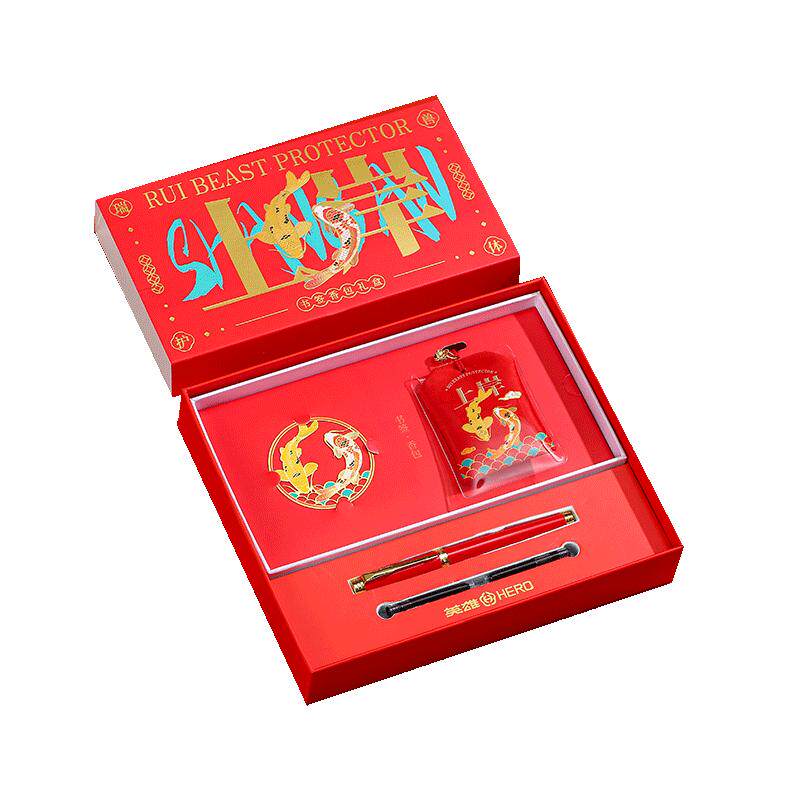 HERO英雄钢笔官方正品锦鲤上岸高档送礼文创祝福高颜值创意礼物香囊书签男生女生学生练字专用刻字定制旗舰店