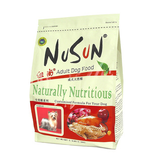 NuSun/纽尚狗粮约克夏梗小型成犬专用美毛去泪痕赛级犬小颗粒主粮