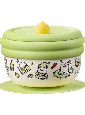 babycare宝宝辅食碗婴儿童专用注水保温吸管吃饭喂水工具餐具礼盒