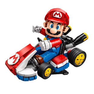超级马里奥卡丁车积木跑车赛车益智拼装玩具模型男孩子适用乐高