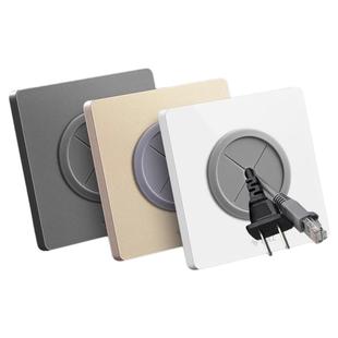 公牛空白面板开关插座86型家用装饰白板带出线孔电视网络穿孔面板