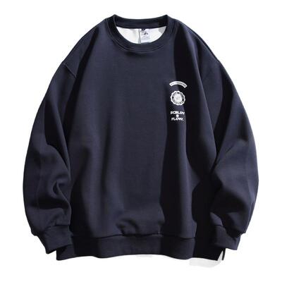 BDCT春秋后背印花圆领假两件卫衣