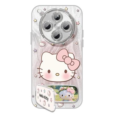 适用oppofindx8s手机壳findx7pro新款保护套羽纱ultra全包防摔x6por支架外壳x5带镜子kt猫小众0pp0女款x8pro