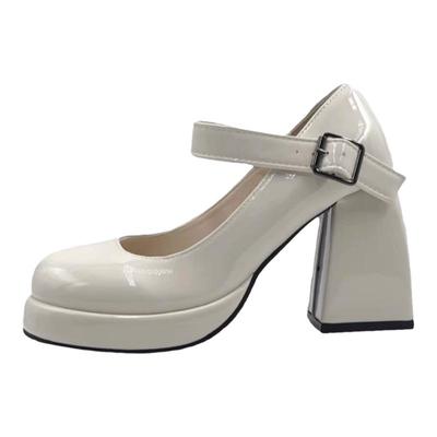 玛丽珍法式防水台粗跟高跟鞋婚鞋