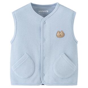 【纯棉】迷你巴拉儿童保暖马甲男女童宝宝华夫格背心年春季