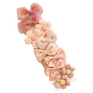 头花女儿童头饰花朵发夹可爱女童大蝴蝶结套装饰品公主女孩头绳