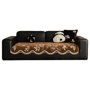 2025新款异形雪尼尔沙发垫四季通用固定防滑坐垫子轻奢高级感盖布