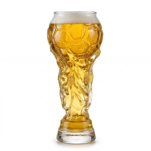 创意新款足球款玻璃啤酒杯大号家用扎啤杯2026世界杯精酿杯大容量