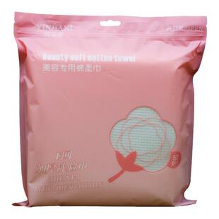 茵嘉妮一次性洗脸巾美容柔巾方巾F网加厚纯棉不掉毛屑50片/包粉袋