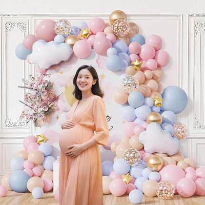 跨境婴儿男女宝宝性别揭示装饰派对迎套装揭示婴场景性别气球