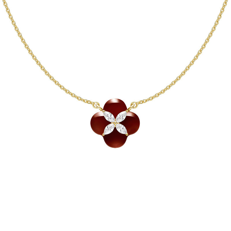 【自营】HEFANG Jewelry/何方珠宝柿柿如意耳环项链 复古七夕礼盒