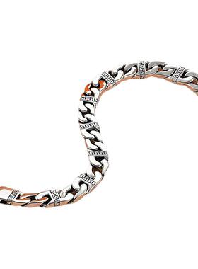 银千造999足银古巴链手链