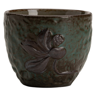 日式[鎏金铁釉茶杯]品茗杯陶瓷功夫茶杯复古闻香杯小号主人杯单杯