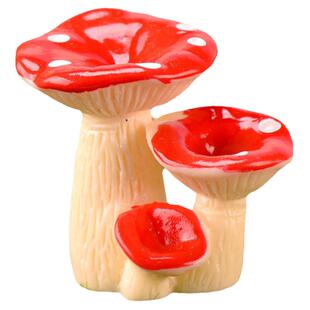 多肉花盆装饰红色小蘑菇园艺造景苔藓微景观迷你小摆件花盆杂货