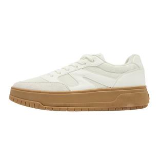 月白|乔丹休闲运动鞋男皮面拼接板鞋厚底增高女经典白色百搭情侣